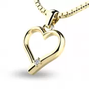 Srdce zo žltého zlata s briliantom 10917-ZL-DIA