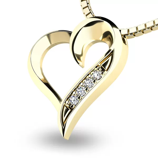 Diamantové srdce zo žltého zlata 10873-ZL-DIA