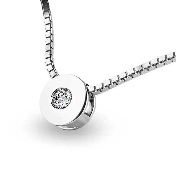 Prívesok s diamantom z bieleho zlata 10912-B-DIA