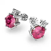 Zlaté náušnice s turmalínmi a diamantmi 10858-B-tur