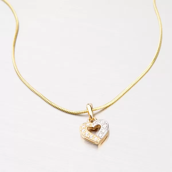 Zlatý prívesok so zirkónmi DZ0021ZL