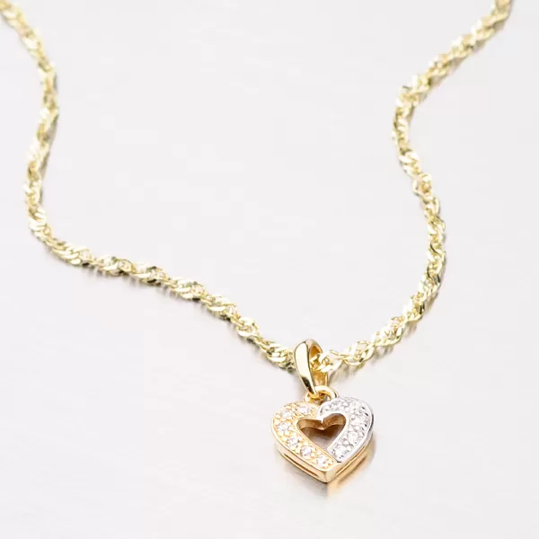 Zlatý prívesok so zirkónmi DZ0021ZL