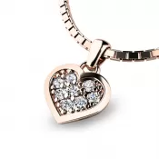 Zlaté srdce s briliantmi 10877-CV-DIA