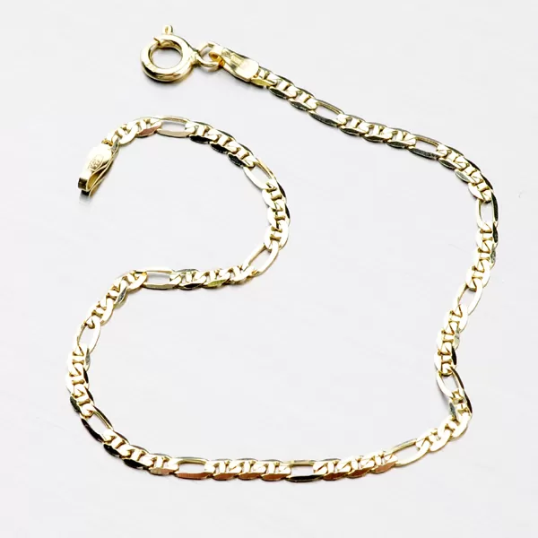 Zlatý náramok Figaro 3+1 s priečkou 44-1009