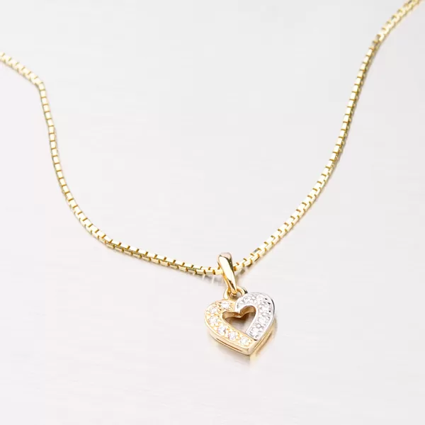 Zlatý prívesok so zirkónmi DZ0021ZL