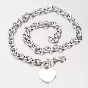 Strieborný náhrdelník so srdcom YNG5035