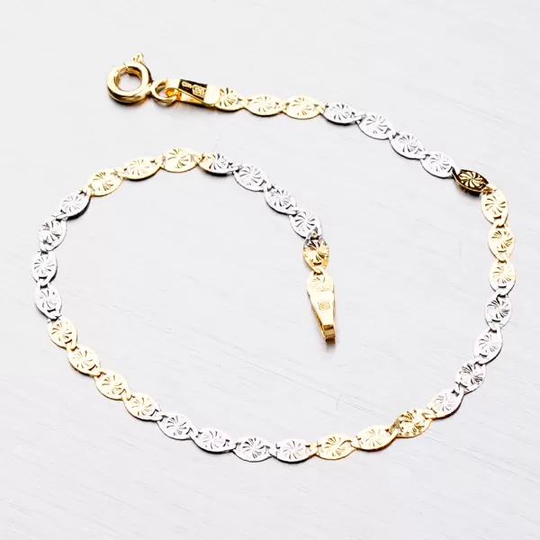 Zlatý náramok s kvietkami 44-1060