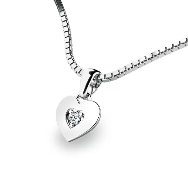 Zlaté srdce s briliantom 10874-B-DIA