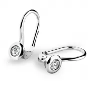 Zlaté náušnice na klapku so zirkónmi 10906-B-ZIR