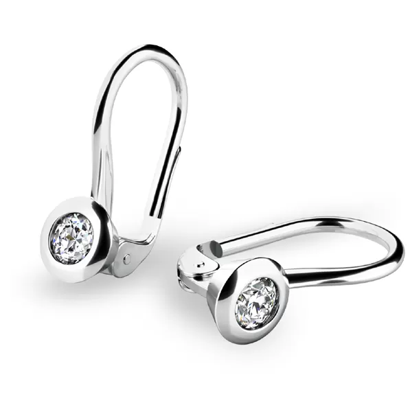 Zlaté náušnice na klapku so zirkónmi 10906-B-ZIR