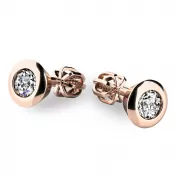 Zlaté náušnice kôstky so zirkónmi 10907-CV-ZIR