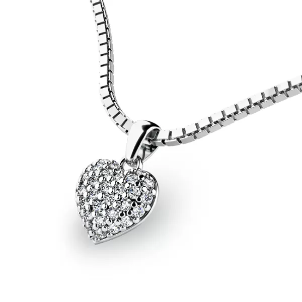 Srdce z bieleho zlata s diamantmi 10923-B-DIA