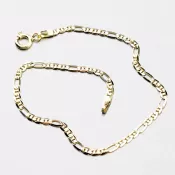 Zlatý náramok Figaro 3+1 s priečkou 44-1009