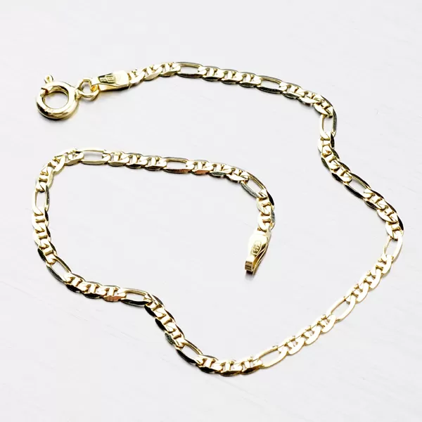 Zlatý náramok Figaro 3+1 s priečkou 44-1009