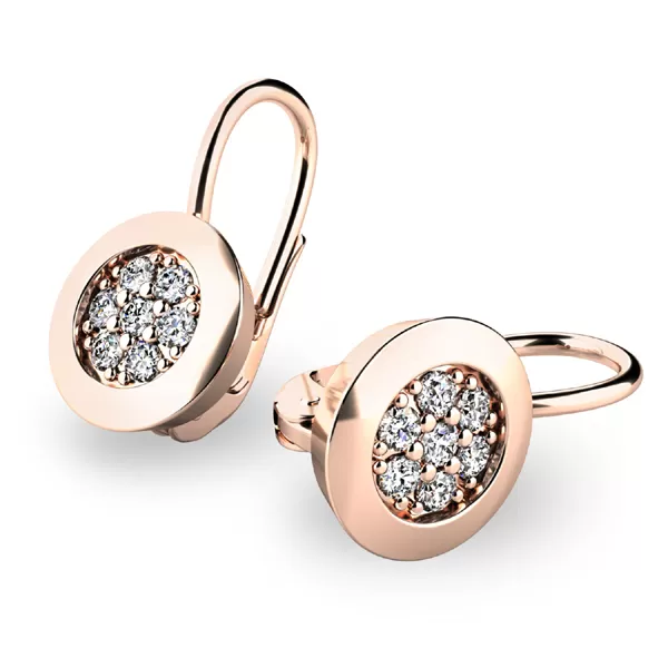 Diamantové náušnice z ružového zlata 10902-NK-CV-DIA