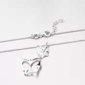 Strieborný náhrdelník s motýlikmi N1401574-0331-SLX