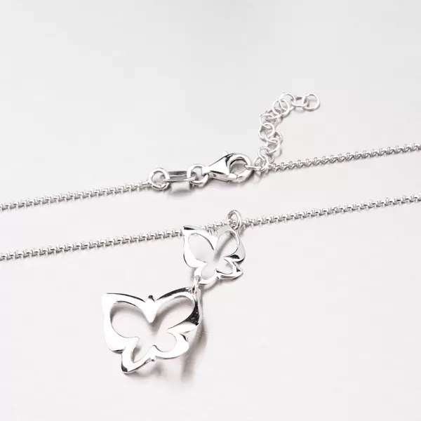Strieborný náhrdelník s motýlikmi N1401574-0331-SLX