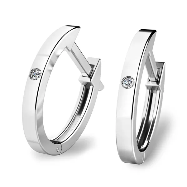 Dámske náušnice biele zlato 585/1000 prírodný diamant 0,009 ct G/SI oválky 10861-B-DIA