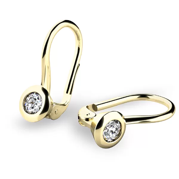 Zlaté náušnice na klapku so zirkónmi 10906-ZL-ZIR