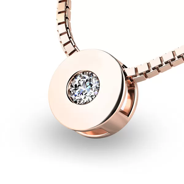 Prívesok s diamantom z bieleho zlata 10912-B-DIA