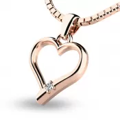 Srdce z ružového zlata s briliantom 10917-CV-DIA