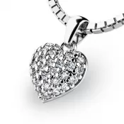 Srdce z bieleho zlata s diamantmi 10923-B-DIA