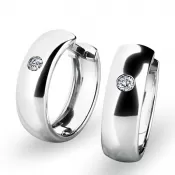 Dámske náušnice biele zlato 585/1000 prírodný diamant 0,044 ct G/SI kruhy 10916-B-DIA