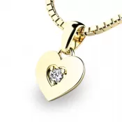 Zlaté srdce s briliantom 10874-ZL-DIA