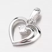 Srdiečko z bieleho zlata DZ1602B