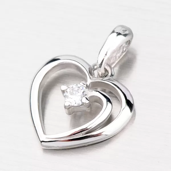 Srdiečko z bieleho zlata DZ1602B