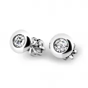 Náušnice z bieleho zlata so zirkónmi 10825-B-ZIR