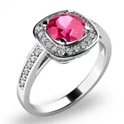 Dámsky prsteň biele zlato 585/1000 prírodný diamant 0,75 ct G/SI turmalín a diamanty 10766-B-TUR