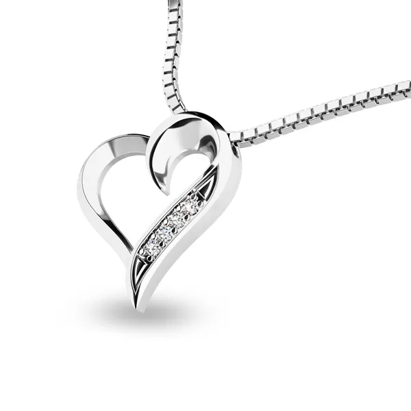 Diamantové srdce z bieleho zlata 10873-B