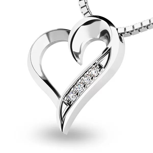 Diamantové srdce z bieleho zlata 10873-B