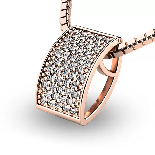 Diamantový prívesok z ružového zlata 10919-CV-DIA