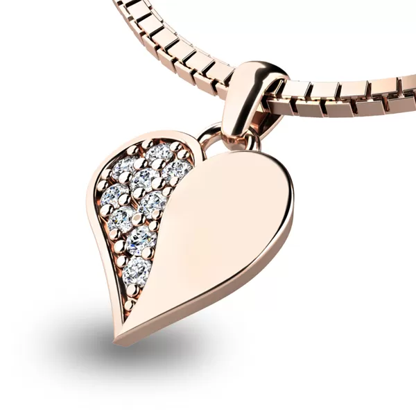 Prívesok s diamantmi z ružového zlata 10880-CV-DIA