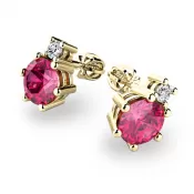 Tourmalíny a diamanty v zlatých náušniciach 10858-Zl-tur