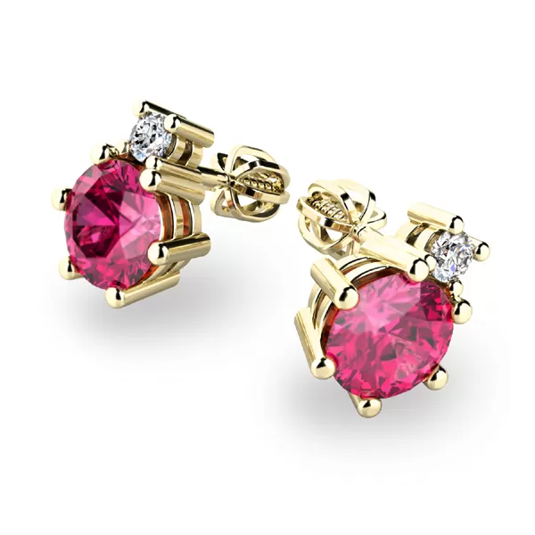 Tourmalíny a diamanty v zlatých náušniciach 10858-Zl-tur