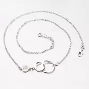 Strieborný náhrdelník s krúžkami a zirkónmi N1500315-0331-SLX