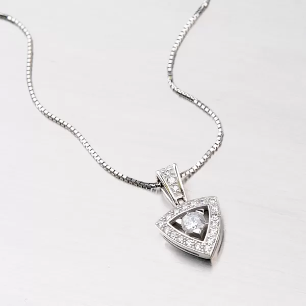 Prívesok z bieleho zlata so zirkónmi DZ1991B