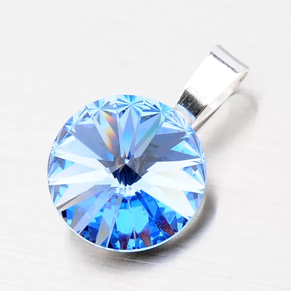 Strieborný prívesok s kryštálom 12 mm D113M-JK