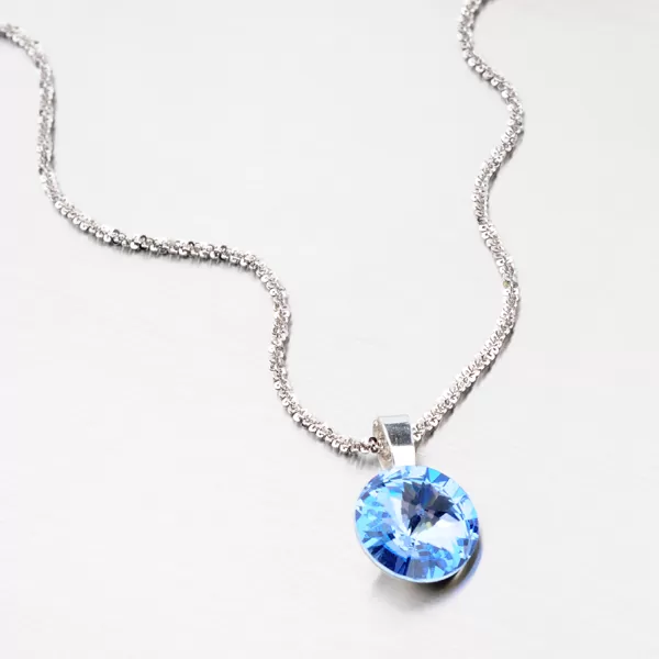 Strieborný prívesok s kryštálom 12 mm D113M-JK