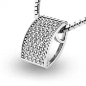 Diamantový prívesok z bieleho zlata 10919-B-DIA