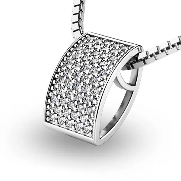 Diamantový prívesok z bieleho zlata 10919-B-DIA