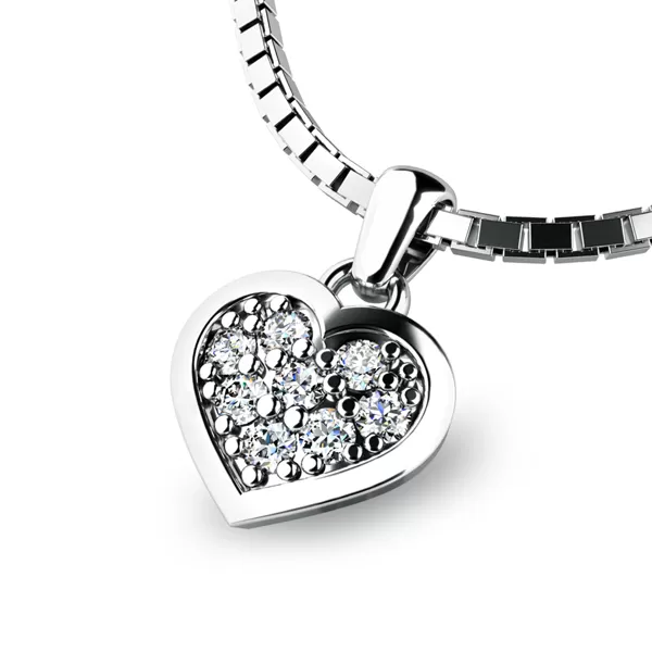 Zlaté srdce s briliantmi 10877-B-DIA