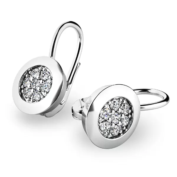 Diamantové náušnice z bieleho zlata 10902-NK-B-DIA