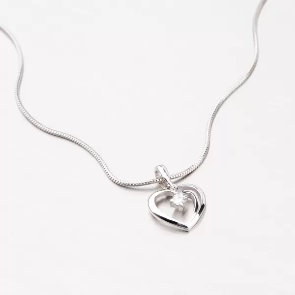 Srdiečko z bieleho zlata DZ1602B