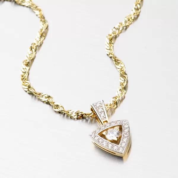 Prívesok zo žltého zlata so zirkónmi DZ1991ZL