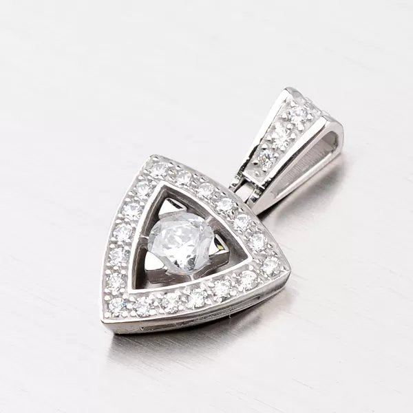 Prívesok z bieleho zlata so zirkónmi DZ1991B