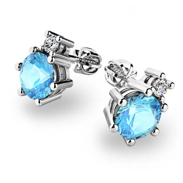 Topazes a diamanty v zlatých náušniciach 10858-B-TPZ